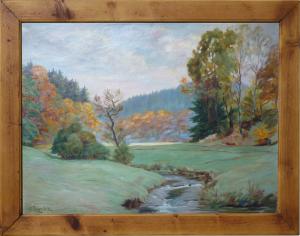 Autumnal nature landscape painting